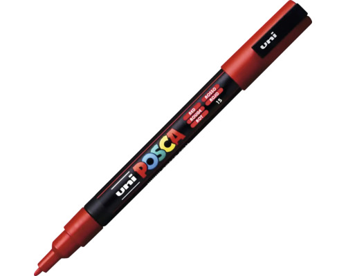 Marker universal Posca 3M roșu 15, vârf rotund 0,9-1,3 mm Marker acrilic Uni Posca cu vârf rotund fin de culoare roșie.