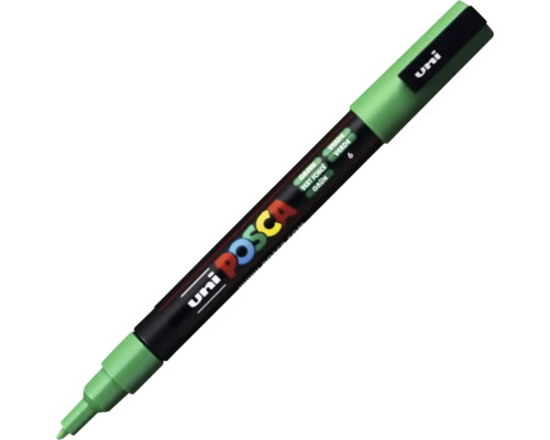 Marker universal Posca 3M verde 6, vârf rotund 0,9-1,3 mm Marker acrilic Uni Posca, carioca verde pe baza de apa cu varf fin.