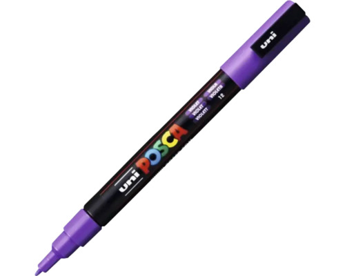 Marker universal Posca 3M violet 12, vârf rotund 0,9-1,3 mm Marker acrilic Uni Posca cu vârf fin de culoare violet.