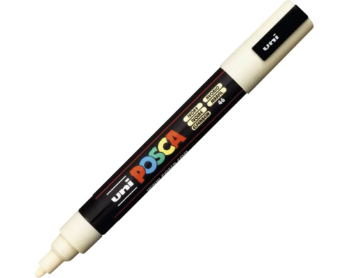 Marker universal Posca 5M ivoriu/alb fildeș 46, vârf rotund 1,8-2,5 mm Marker acrilic Uni Posca fildeș cu vârf rotund.