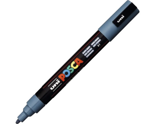 Marker universal Posca 5M gri albăstrui 61, vârf rotund 1,8-2,5 mm Marker acrilic uni POSCA în gri ardezie cu vârf rotund pentru proiecte creative.