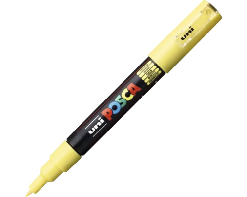 Marker Uni Posca galben cu vârf rotund