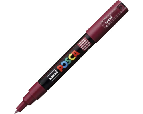 Marker acrilic Uni Posca bordo cu vârf fin.