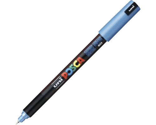 Marker Uni Posca PC-1M cu vârf extra fin în albastru metalizat