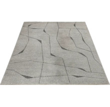 Covor dreptunghiular cu model abstract de linii geometrice și fir texturat.