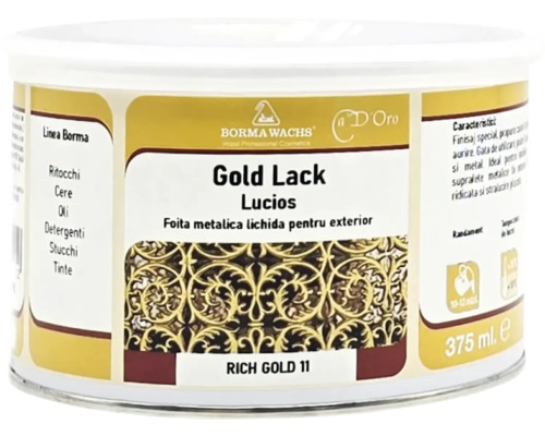 Borma Wachs Gold Lack Lucios Rich Gold 11 pentru exterior, cutie de 375 mililitri