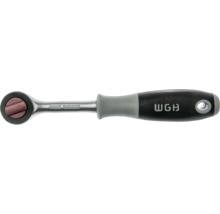 Clichet reversibil WGB din oțel crom-vanadiu cu mâner ergonomic negru și gri.