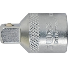 Adaptor pentru cheie tubulară WGB din metal cu suprafață moletată și antrenare pătrată.