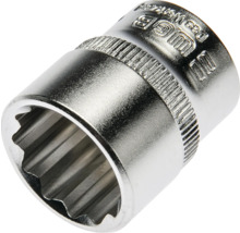 Cap cheie tubulară 17 mm din metal cu profil în 12 puncte și moletare.