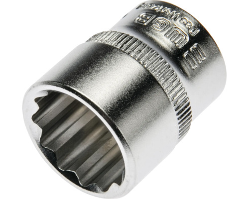 Cap cheie tubulară 17 mm din metal cu profil în 12 puncte și moletare.