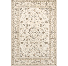 Covor oriental clasic cu model floral, medalion central și bordură decorativă.