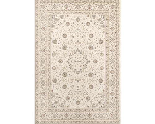 Covor oriental clasic cu model floral, medalion central și bordură decorativă.