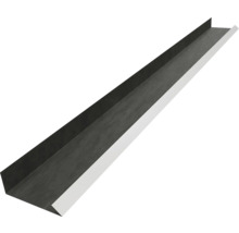 Bordură frontală din metal de culoare antracit pentru finisarea acoperișului.