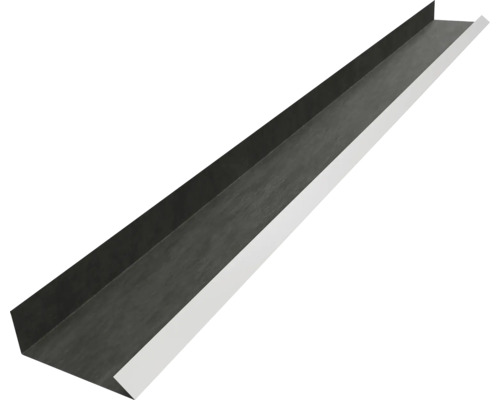 Bordură frontală din metal de culoare antracit pentru finisarea acoperișului.