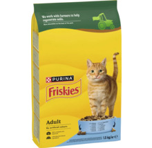 Hrană uscată pentru pisici adulte Purina Friskies cu somon și legume, 1,5 kilograme