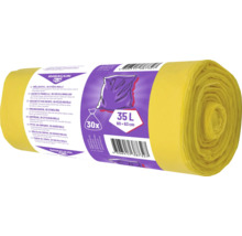 Saci de gunoi Rakkuun, 35 litri, 30 bucăți pe rolă, 60 pe 63 centimetri, galben.