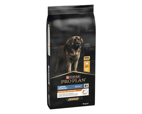 Hrană uscată pentru câini Purina Pro Plan Large Robust Adult cu pui pentru câini mari de peste doi ani, 14 kilograme.