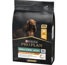 Purina Pro Plan Logo, hrană uscată câini Small și Mini Adult, pui, Everyday Nutrition, pentru câini peste un an, trei kilograme, reciclabil.