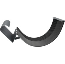 Conector pentru jgheab din plastic de culoare antracit pentru jgheaburi semirotunde.