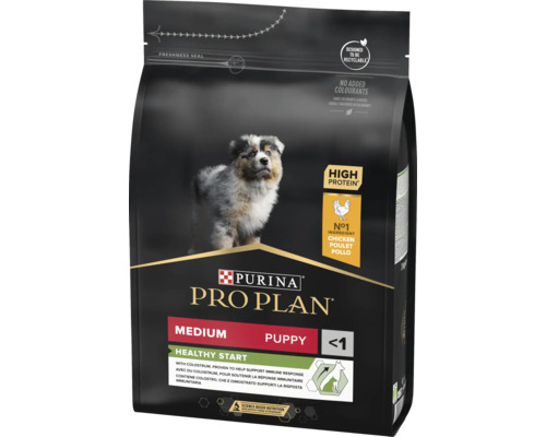 Purina Pro Plan Medium Puppy Healthy Start hrană uscată pentru căței cu pui pentru căței sub un an.