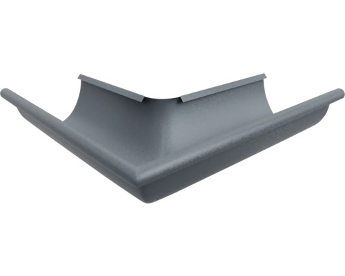 Colț exterior jgheab din metal de culoare antracit, 90 grade.