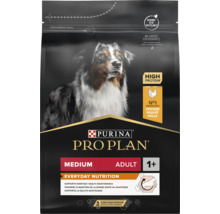 Purina Pro Plan Medium Adult cu pui, bogat în proteine, fără coloranți, pentru câini de peste un an, ambalaj reciclabil, Purina Logo.