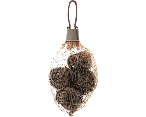 Bile decorative din răchită în plasă, set de patru bucăți. Bile decorative din răchită în plasă, set de patru bucăți.