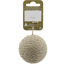 Bilă decorativă din frânghie naturală cu agățătoare din carton