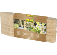 Etichete de înfipt FloraSelf din lemn natural, 40 bucăți, 18 milimetri pe 15 centimetri, pentru marcarea plantelor. FloraSelf Logo.