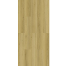 Pardoseală laminată cu aspect de stejar cu textură naturală a lemnului și noduri în model de scânduri intercalate.