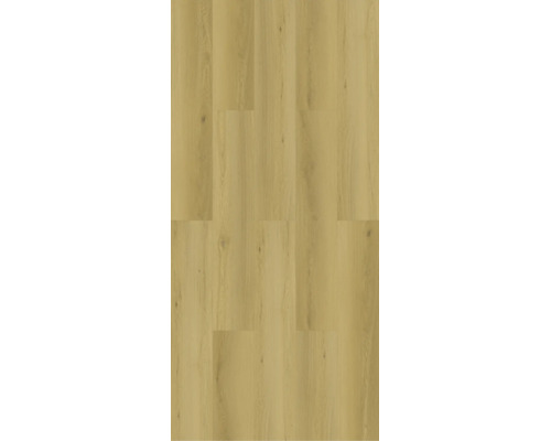 Pardoseală laminată cu aspect de stejar cu textură naturală a lemnului și noduri în model de scânduri intercalate.