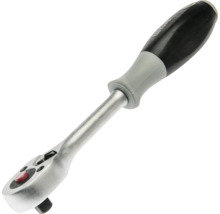 Clichet reversibil WGB argintiu din metal cu mâner ergonomic din plastic negru-gri și buton roșu.