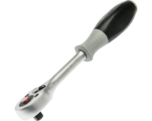 Clichet reversibil WGB argintiu din metal cu mâner ergonomic din plastic negru-gri și buton roșu.
