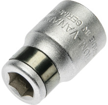 Capăt de cheie tubulară din oțel crom-vanadiu cu profil hexagonal.