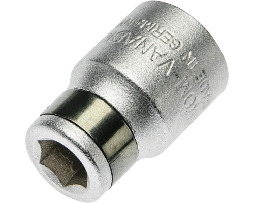 Capăt de cheie tubulară din oțel crom-vanadiu cu profil hexagonal.