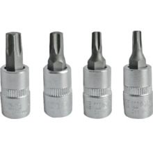 Capete de bit WGB din metal cu profil stelat pentru chei cu clichet și șurubelnițe.