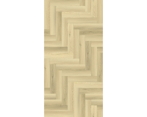 Pardoseală laminată cu aspect de stejar și model tip brăduț.
