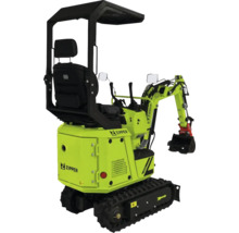 Miniexcavator Zipper cu șenile, braț de excavare și acoperiș de protecție pentru lucrări de construcție.