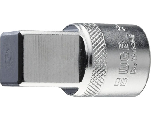 Adaptor pentru cheie tubulară WGB din oțel cromat cu moletare și antrenare pătrată.