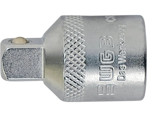 Adaptor cheie tubulară WGB din metal cu suprafață de prindere moletată și blocare cu bilă.