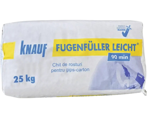 Knauf Fugenfüller Leicht chit de rosturi 25 kilograme sac pentru gips-carton cu timp de lucru de 90 minute.