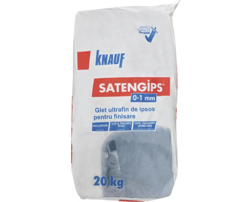 Glet de ipsos Knauf Satengips pentru finisare, granulație 0 la 1 milimetru, sac de 20 kilograme