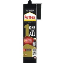 Adeziv Pattex One For All High Tack Extreme, tub din 95 la sută plastic reciclat, pentru interior și exterior. Pattex Logo, Henkel Logo.