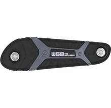 Suport pliabil WGB negru și gri pentru set de chei imbus cu mâner ergonomic și WGB Logo.