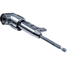 Adaptor unghiular pentru mașini de înșurubat și găurit cu prindere hexagonală din metal.