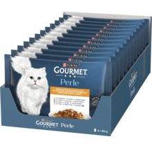 Purina Gourmet Perle hrană umedă pentru pisici multipack, diverse sortimente în sos, pliculețe de 85 grame.
