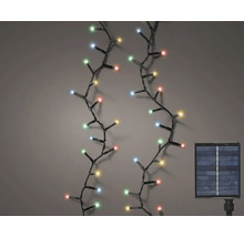 Ghirlandă luminoasă solară cu LED-uri colorate și panou solar separat pentru exterior.