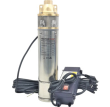 Pompă submersibilă de mare adâncime Vector Pump Stream 100CB din oțel inoxidabil cu cap din alamă, panou de comandă și cablu.