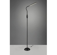 Lampadar LED negru cu gât flexibil și cap de iluminat îngust.