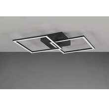 Plafonieră LED modernă neagră cu două cadre luminoase pătrate.